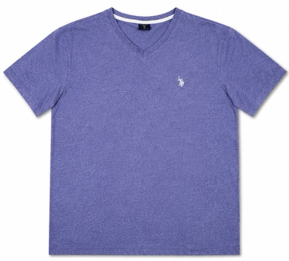 U.S. Polo Assn Purple Heather V-Neck T-Shirt Men’s 2XL Short Sleeve Casual Logo